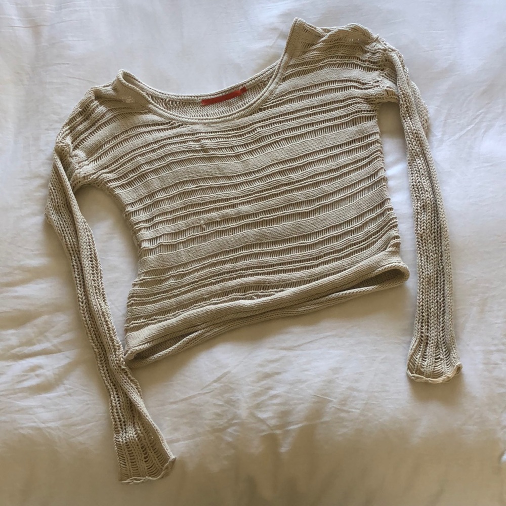 Feel The Piece Loose Knit Neutral Slouchy Sweater